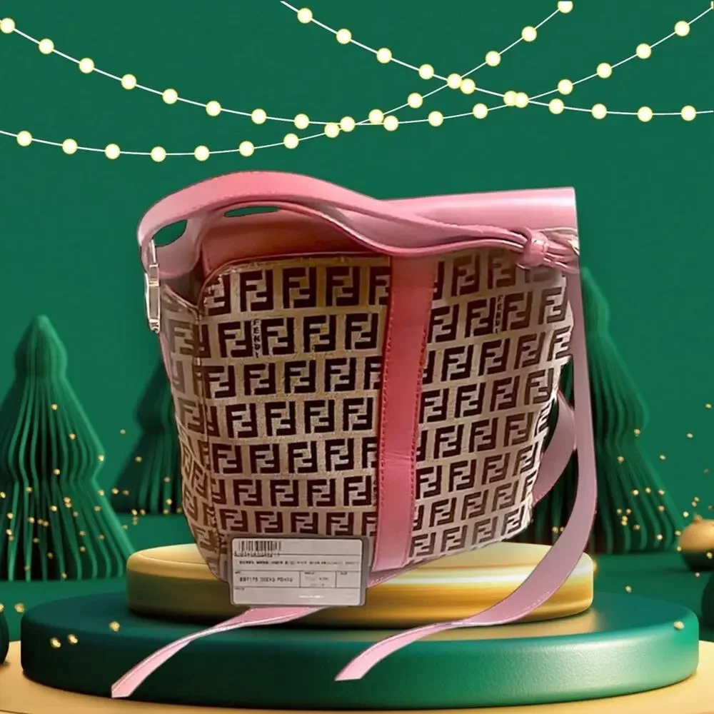 FENDI Tan and Pink Crossbody Bag
